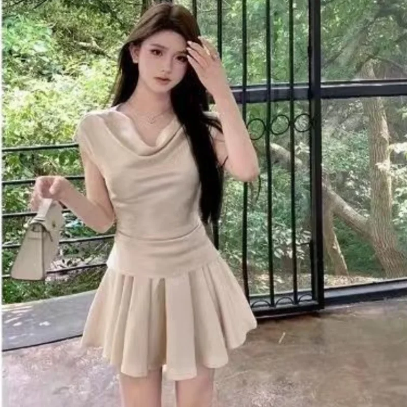 Skirt 2 Pieces Sets for Women Sexy Short Sleeve Slim Fit Lightly Cooked Chic and Elegant New Matching Casual Jacket Woman Outfit