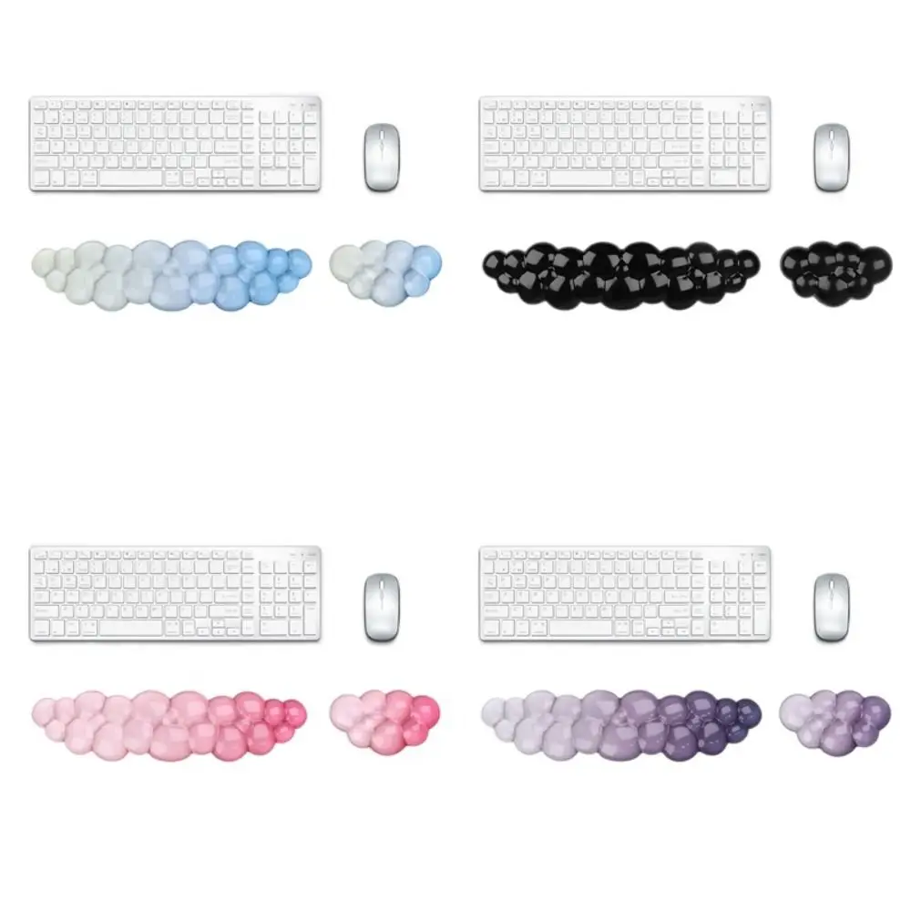 Portable Gradient Silicone Wrist Support Transparent Cloud Shape Keyboard Wrist Rest Ergonomic Non-Slip Wrist Pad Gamer