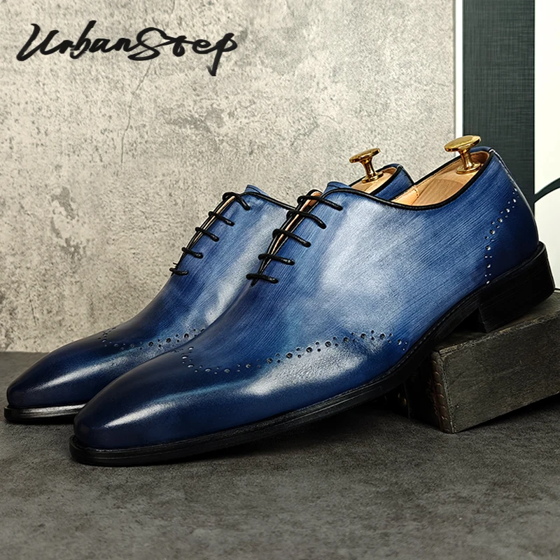 

Luxury Men Leather Shoes Lace Up Pointed Toe Casual Mens Dress Shoes Black Wedding Business Formal Oxford Shoes For Men