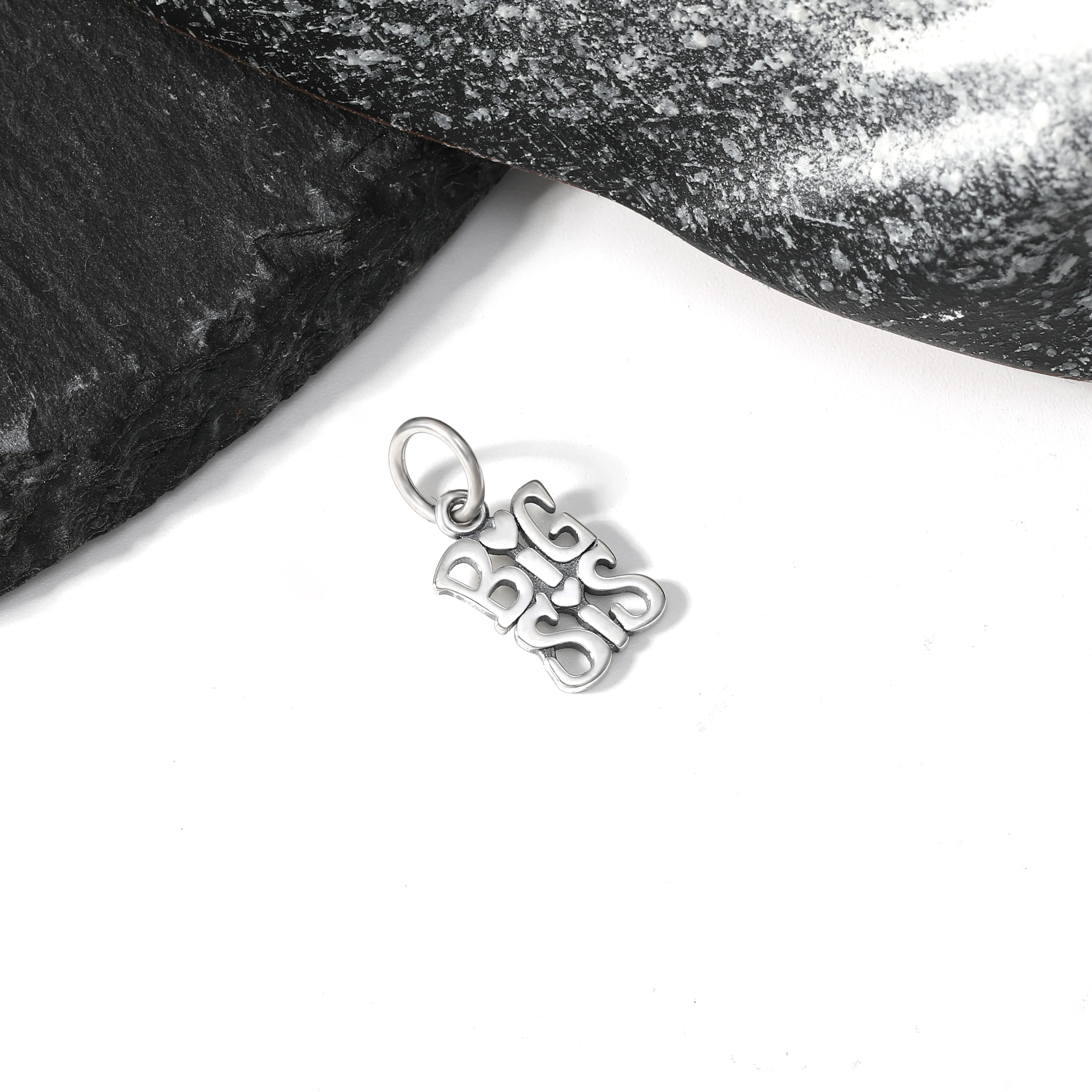 

DJ258 genuine 925 sterling silver letter "Big Sister" pendant silver jewelry