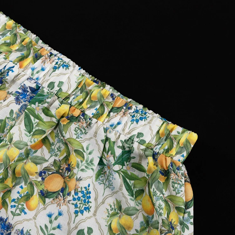 Boho Gedruckt Mode Lässig frauen Anzug Rüschen Flare Hülse Top Shorts Zwei Stück Sets Lose Herbst Neue Weibliche Outfits