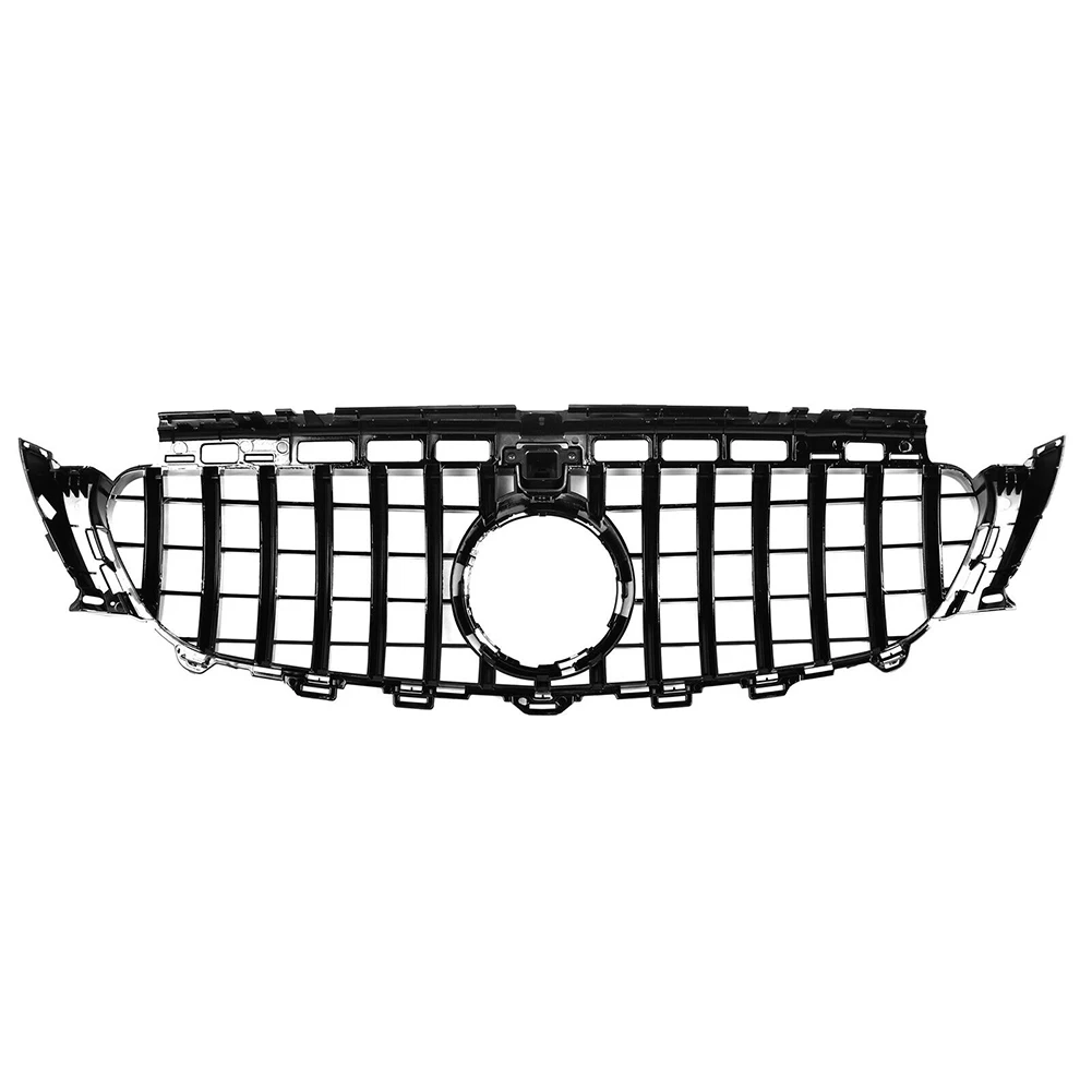 Car Front Grille Stylin Upper Mesh Grill For Mercedes-Benz W213 E-Class E250 E300 w/ Camera  Saloon 2016 2017 2018 2019