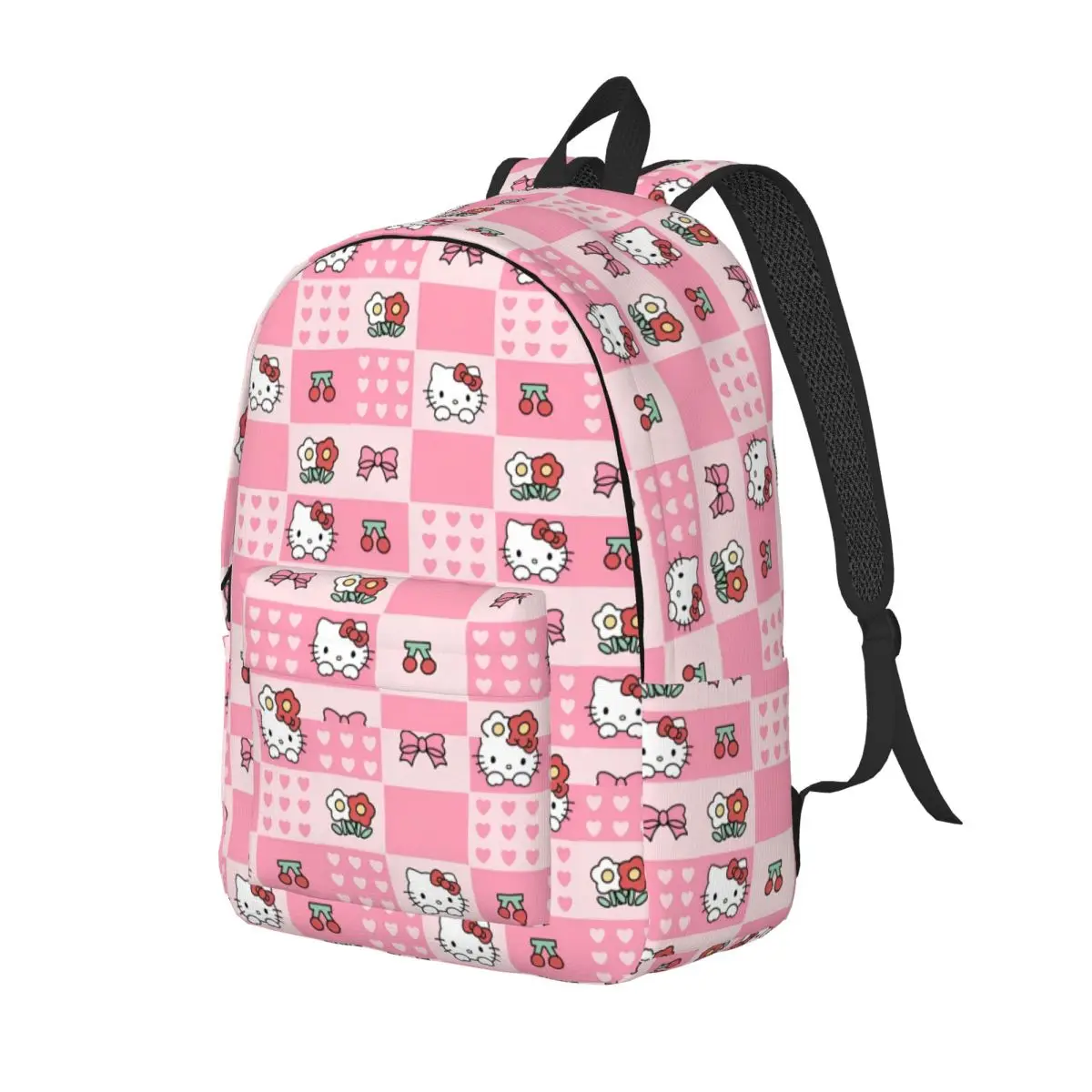 Hello Kitty Backpack for Boy Girl Kids Student School Bookbag Kawaii Cartoon Canvas Daypack Preschool Kindergarten Bag Gift