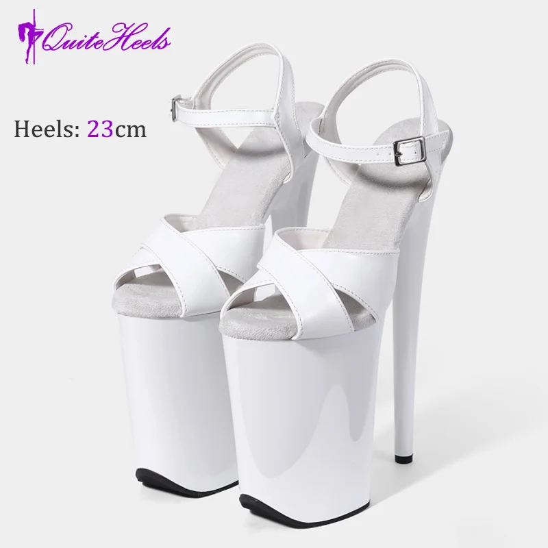 23Cm Simple Style Cross Open Toe Exotic High Heel Sandals Pole Dancing Shoes For Women