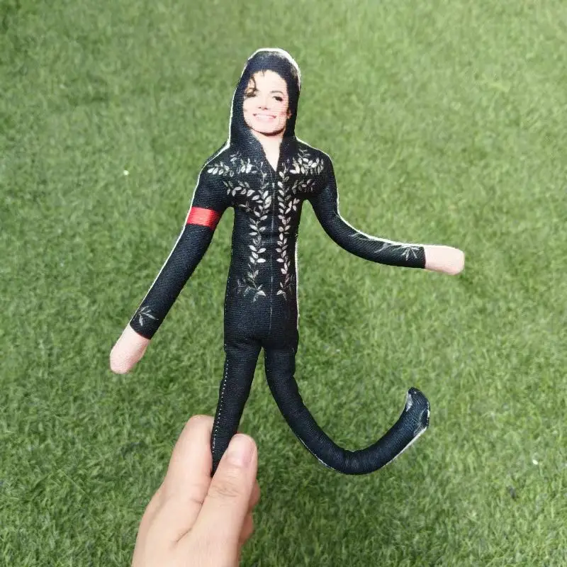 Michael Jackson Bendable Plush Doll Built-in Iron Wire Frame Poseable Abstract Rat Jerky Figurine Fan Support Toy Decor Gift view 2