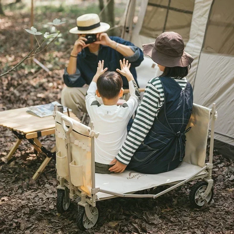 Naturehike Folding Wagon Organizer Cart Wheels Foldable Trolley Camping Wagon Market Car Large Capacity Shopping Push Cart Dolly