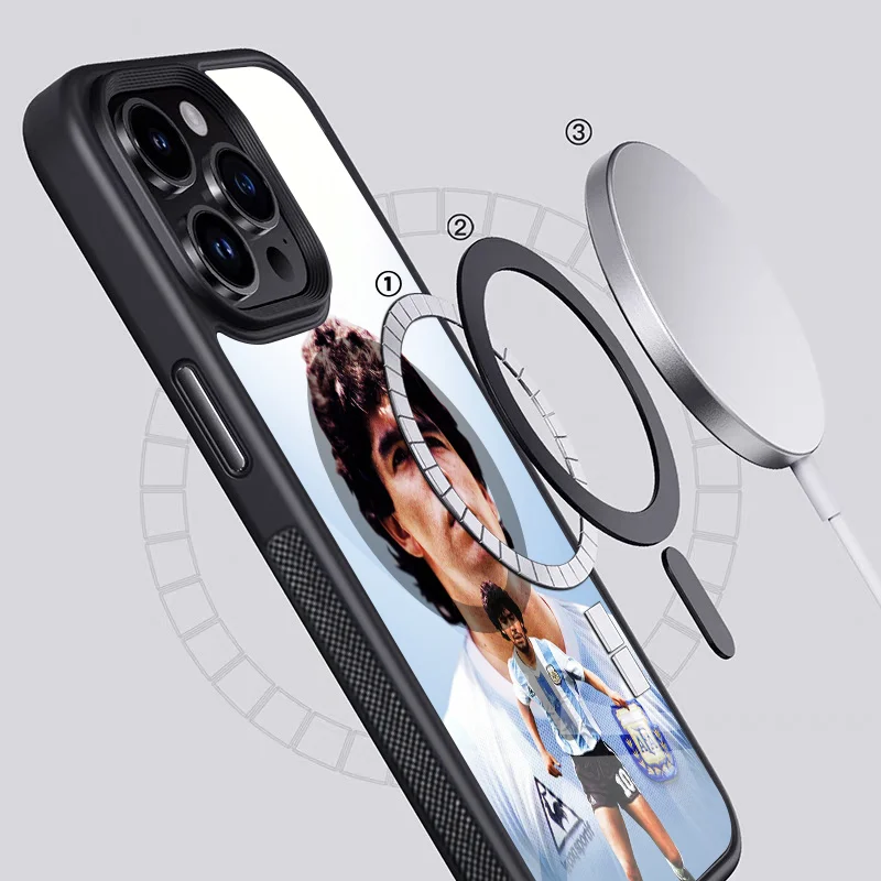 D-Diego Maradona Phone Case For IPhone 15 14 13 Pro Max 11 12 Mini Alex Mirror For Magsafe Wireless Charging Cover