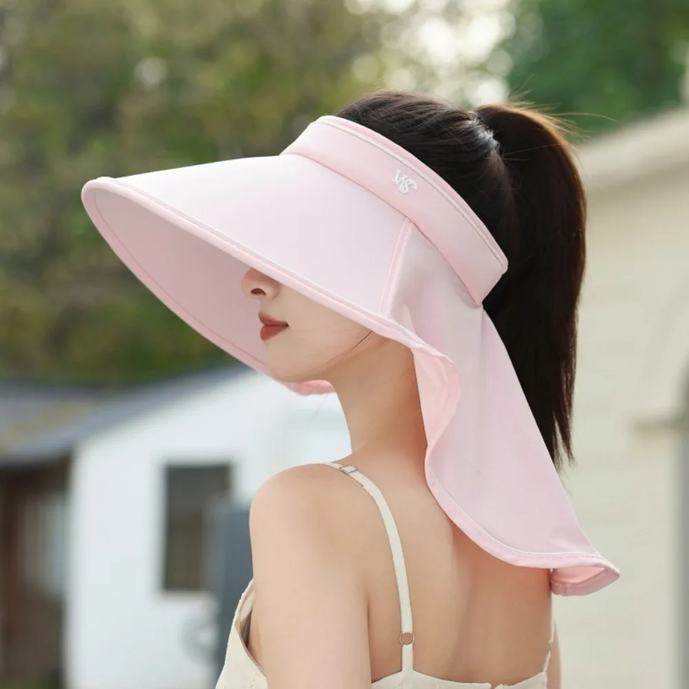 

New Neck Protection Beach Cap Anti-UV With Shawl Fisherman Hat Breathable Visor Cap Women