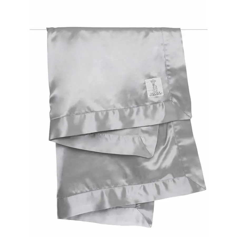 بطانية أطفال مخملية بطانية ناعمة مع حواف من الساتان بطانية عربة أطفال لحديثي الولادة أساسيات أمبير هدايا أطفال 29x35 فضي #5