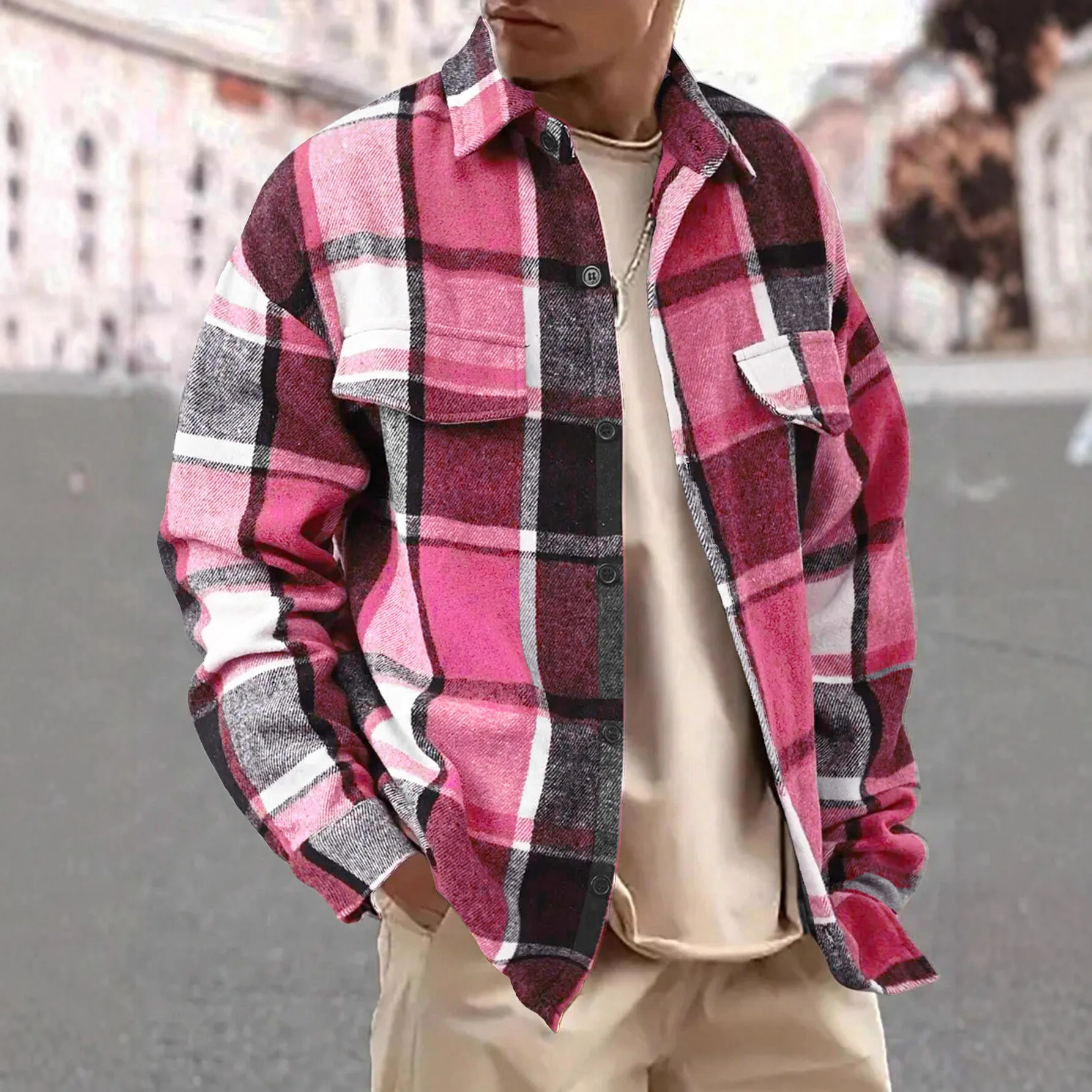 Casual Men's Plaid … - image