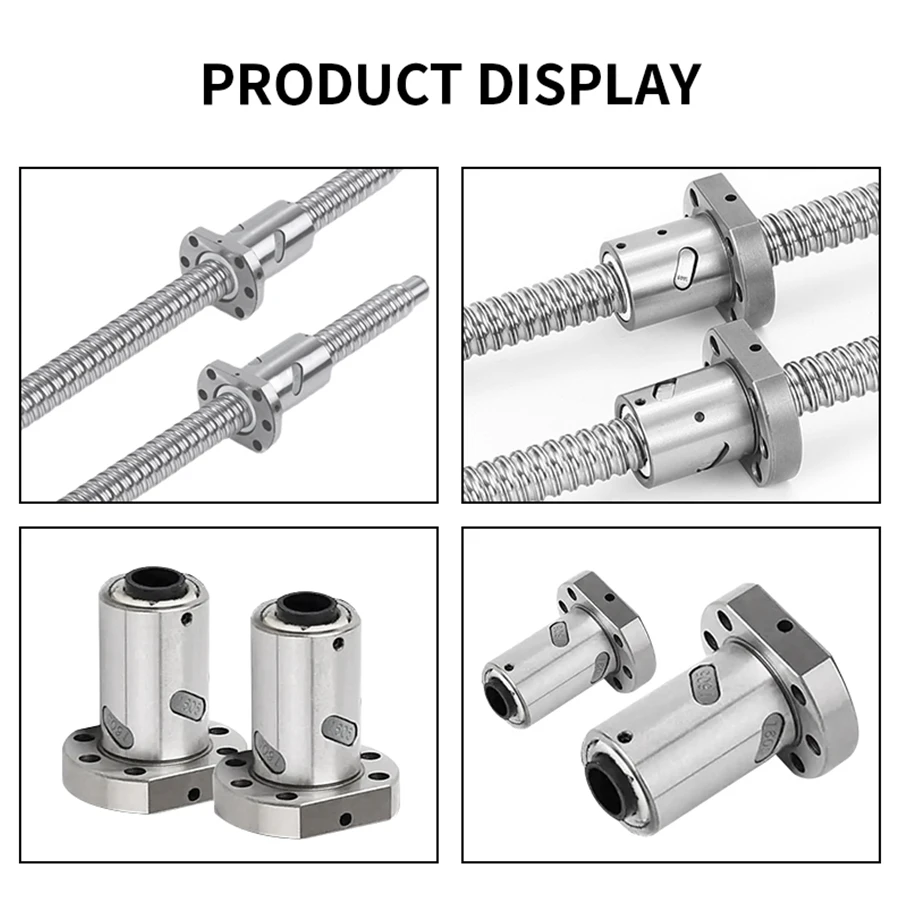 High Precision C5 C7 Ballscrew SFU1604/1605/1610 Length 1200-2500mm+Waist Nut+HM12-60 Cast Aluminum+BF12+DSG16H+Coupling 25*30mm