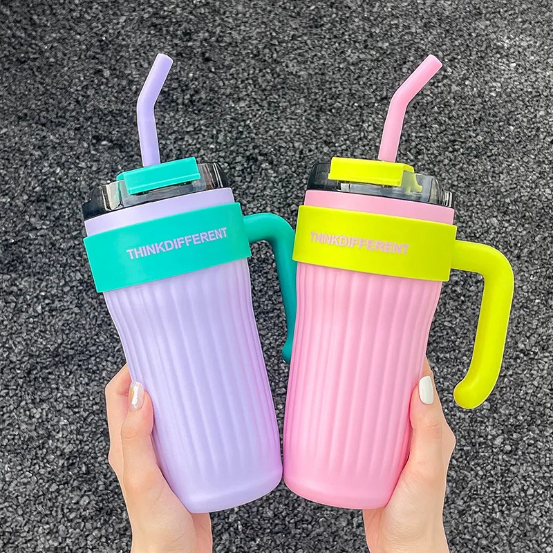 860ML Large Capacity Coffee Cup Tumbler Vacuum Cup Car Bottle Stainless Steel Ice Drink Thermos Cup Outdoor Sport Insulated Cup