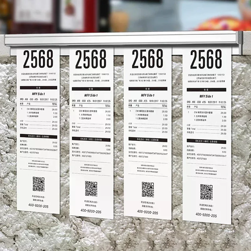 Aluminum Alloy Wall-mounted Sticked Take-out List Receipt Clip Hanging Ticket Order Invoice Paper QR Holder Restaurant Menu Clip