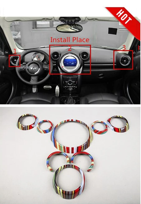 

Brand New ABS Plastic UV Protected Interior Kits Mini Checker Style Color For mini cooper Countryman R60/1 (8 Pcs/Set)