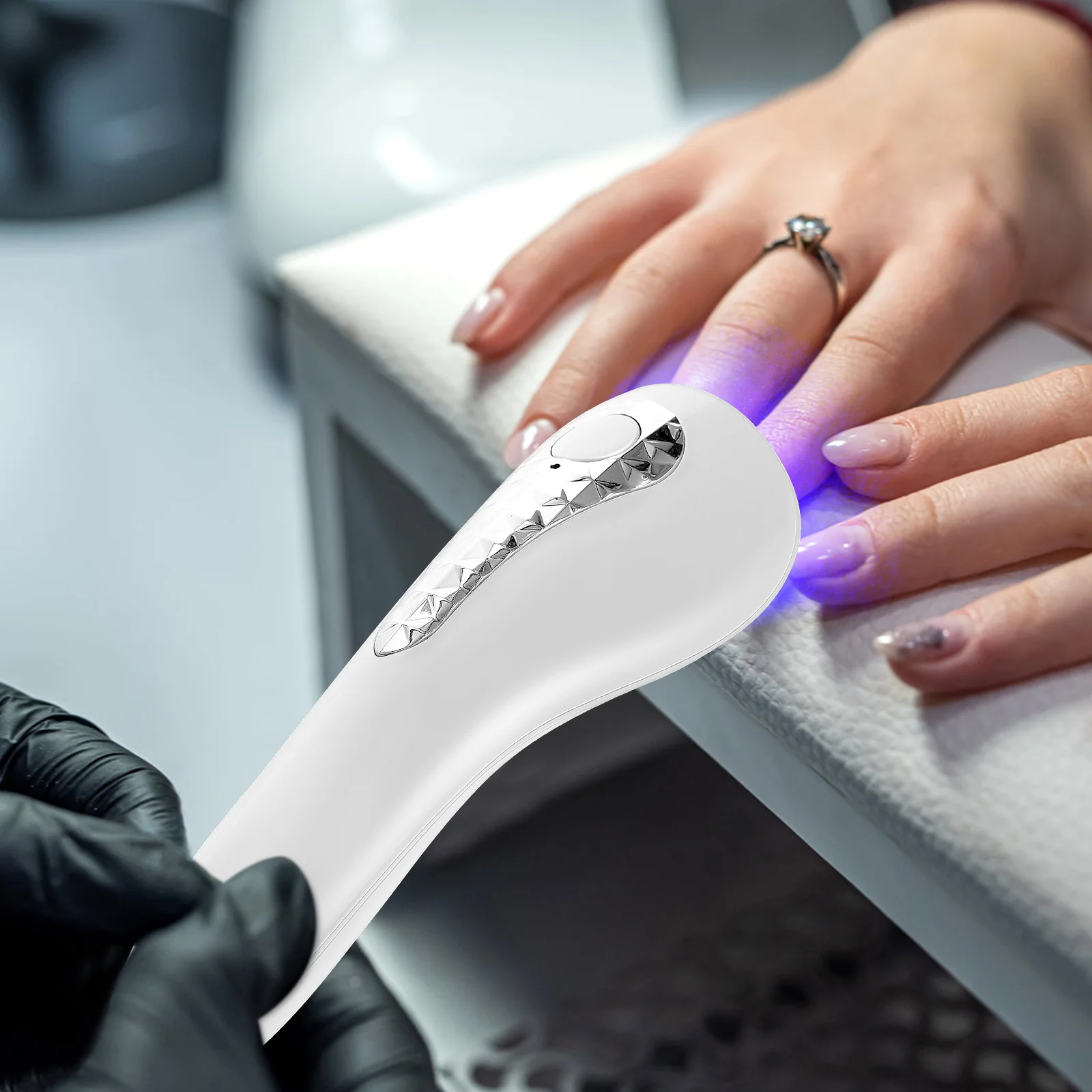 1 stks handheld nagel schoonheid licht eenvoudige led-lamp gouden witte gel nagel droger manicure tool timer sneldrogend voor thuis salon