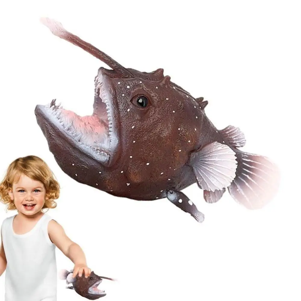 Educational Mini Angler Fish Figure Mini PVC Marine Animal Models Simulation Ocean Animal Portable Simulation Ocean Animal Model