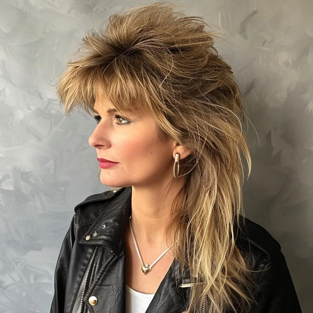 HAIRJOY Synthetic Hair Mullet Wigs Tina Rock Diva Wig 70s 80s Shaggy Punk Wig for Carnival Costume Party Cosplay Halloween Wig