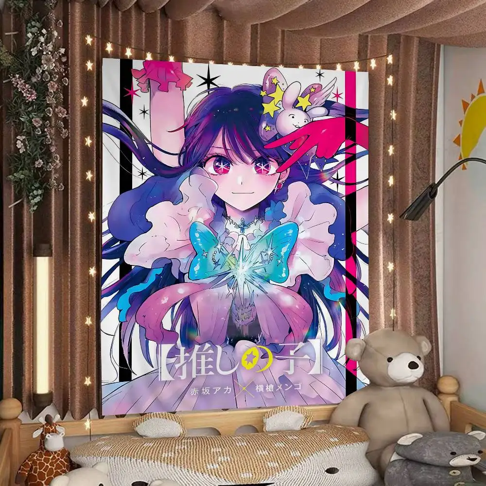 Fantasy Kawaii O-Oshi No Ko Colorful Tapestry Wall Hanging Cheap Hanging Bohemian Wall Tapestries Mandala Wall Hanging Sheets