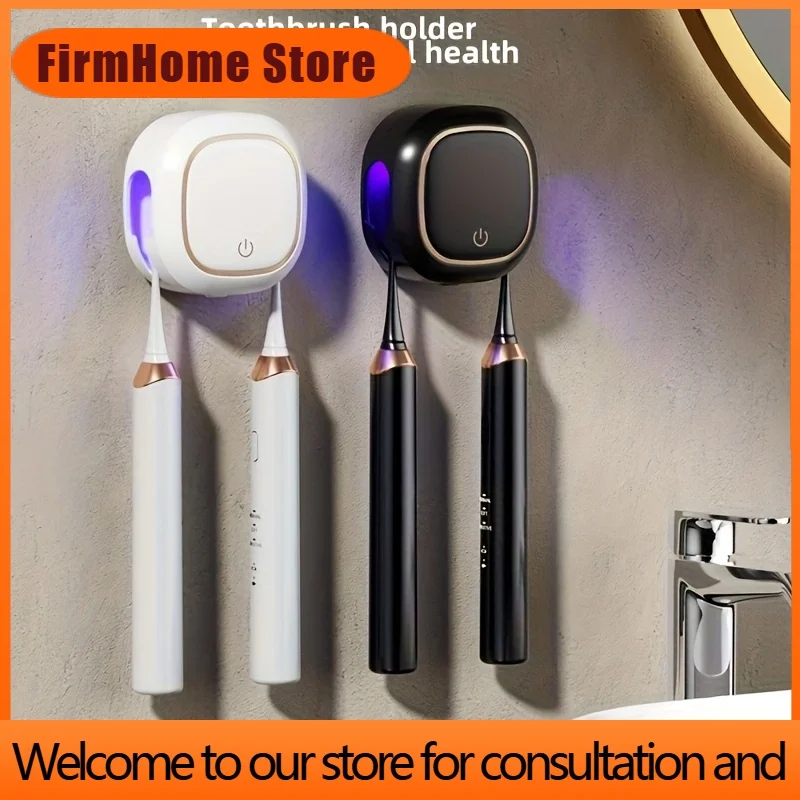 FirmHome StoreAutomatic Toothbrush Holder With Toothpaste Dispenser – USB Rechargeable, Hot Air Drying, Wall-Mounted Bathroom Or