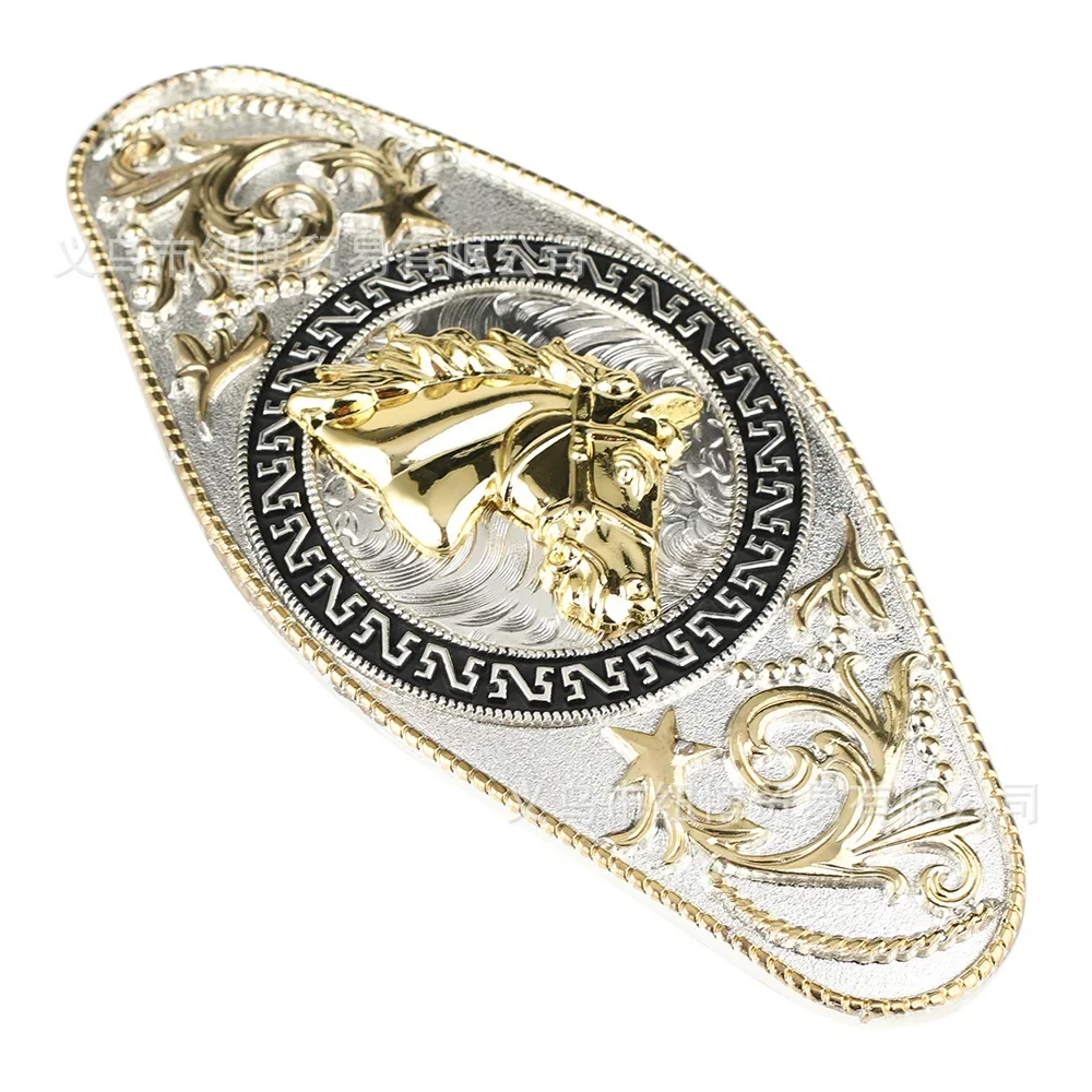 Golden Horse Head Belt Buckle Equestrian Sports Matador