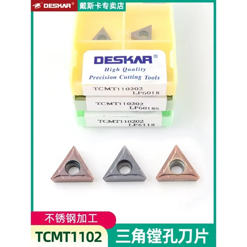 (10 pieces)Daiska CNC blade TCMT110202 LF6018 triangular inner hole boring knife grain stainless steel processing