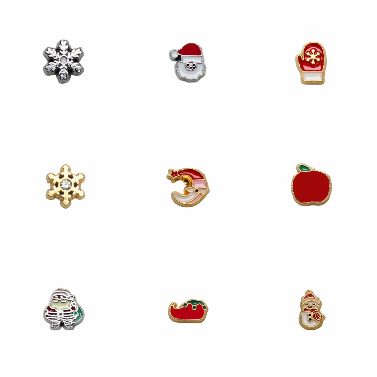 Christmas Floating Charms 10pcs Mixed Style For Glass Living Memory Locket Women Jewelry Making DIY Accessories Women Gift