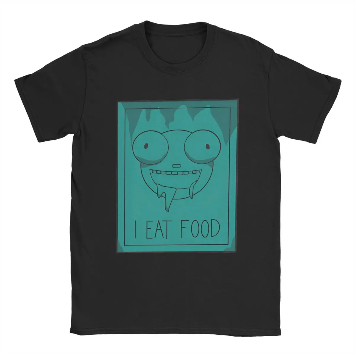 Camiseta de algodón puro para hombre, camisa de manga corta con cuello redondo, ropa increíble, I EAT foam Invader Zim, divertida, recién llegada