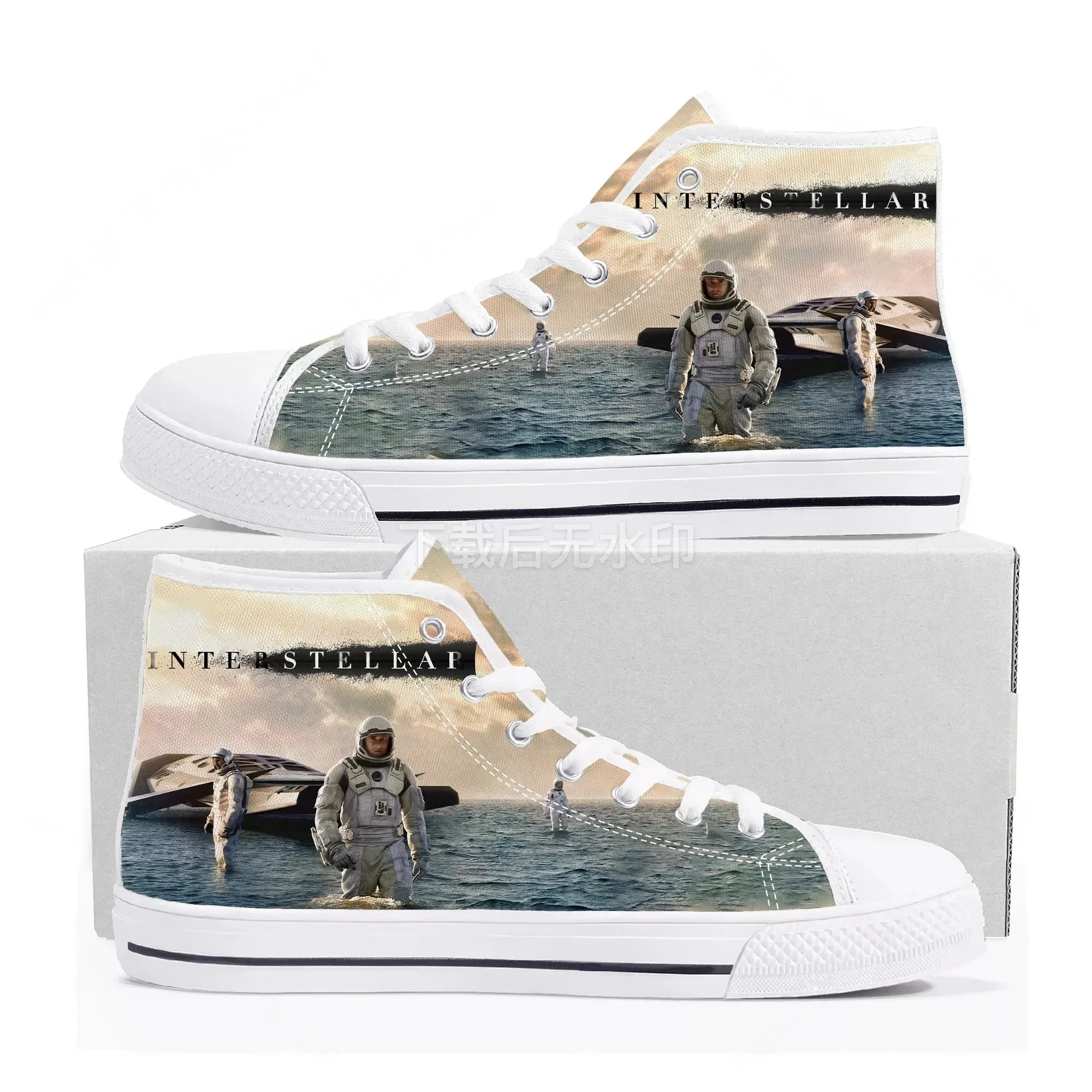 Interstellar Science Fiction Film Wormhole High Top Sneakers pour hommes, femmes et adolescents, baskets en toile décontractées, chaussures sur mesure
