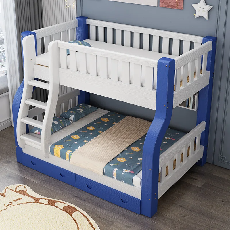 

Upper and lower Bunk Full solid wood mother and child Children's beds High and low Multifunctional upper