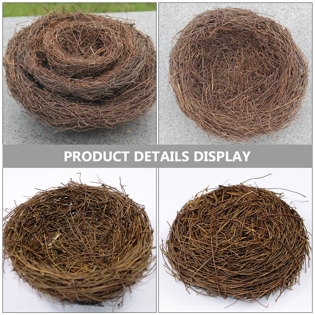 

6Pcs Artificial Bird Nest Craft Strong Not Easily Deformed Rattan Nest Prop for Photo Session Party Favor Memorable Moments