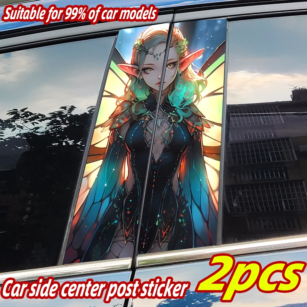 

Anime Wing Girl Car Stickers Auto B-pillar Car Center Column Decor Cover Scratches Waterproof Sunscreen Vinyl Decals Accessories