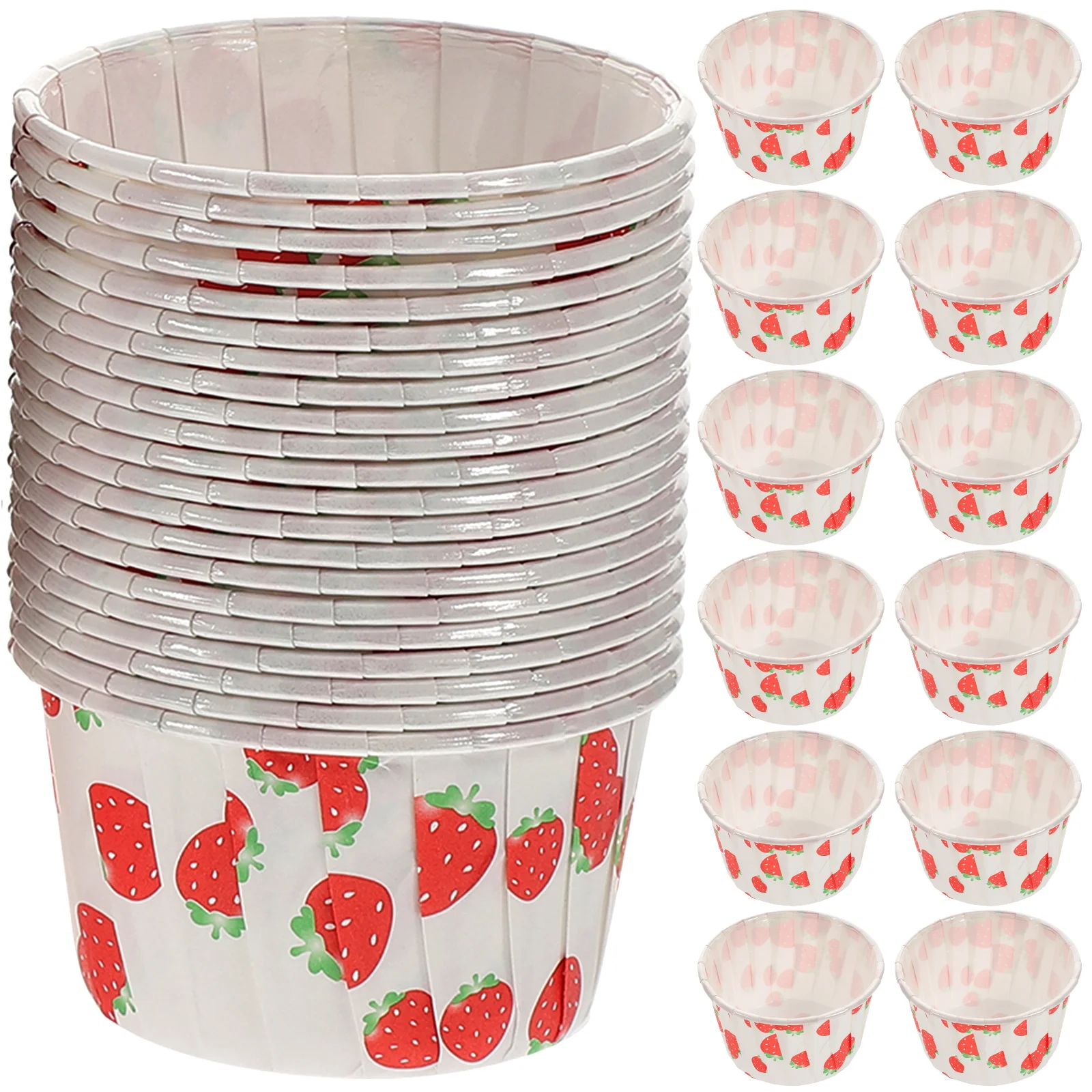 

100 Pcs Disposable Aluminum Foil Roll Up Cake Cups Paper Cupcake Holder for Wedding Muffin Cute Baking Empty