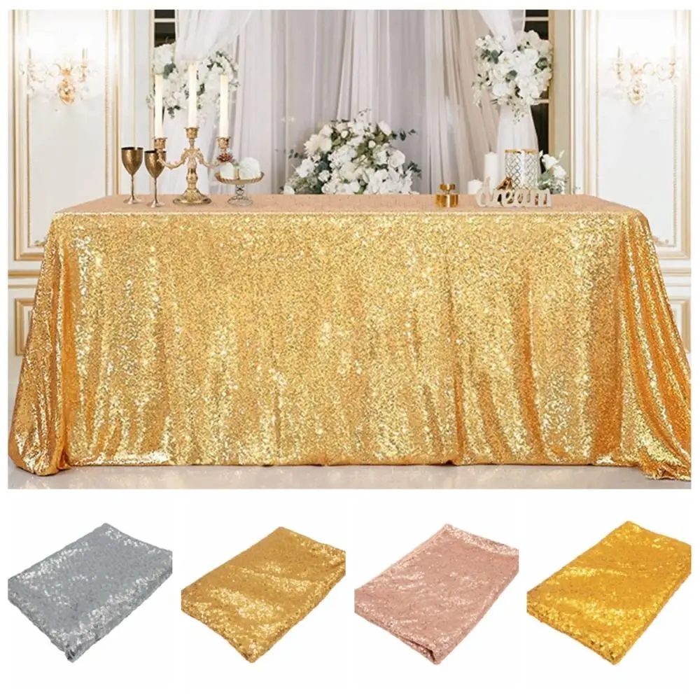 

Party Supplies Rectangular Sequin Tablecloth Gold Silver Glitter Table Cloth Table Decoration Sparkling Table Cover Hotel