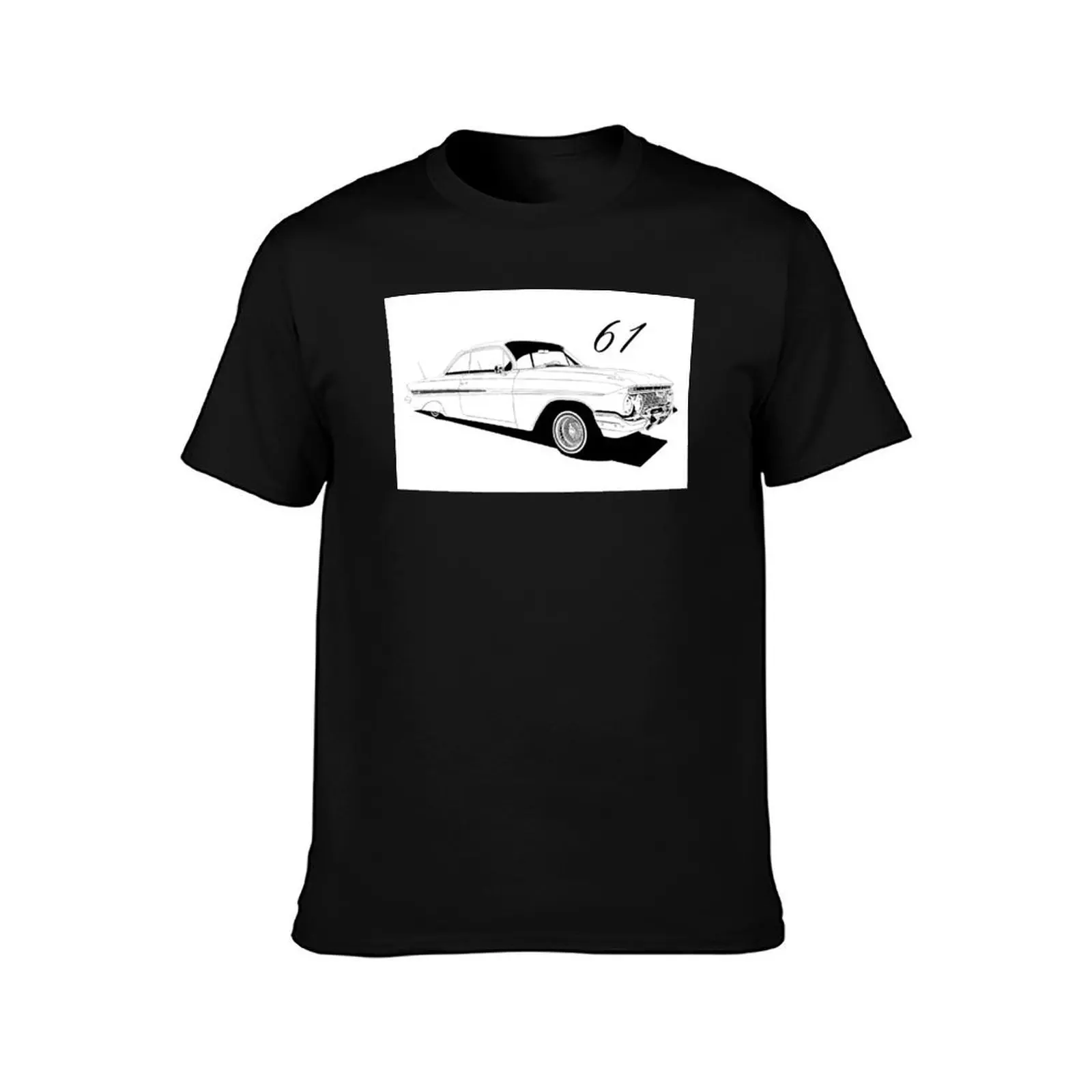61 Impala Lowrider T-Shirt, Summer Casual Cotton Tee, Oversized Streetwear Tops, Vintage Graphic Print, Loose Fit Short Sleeve