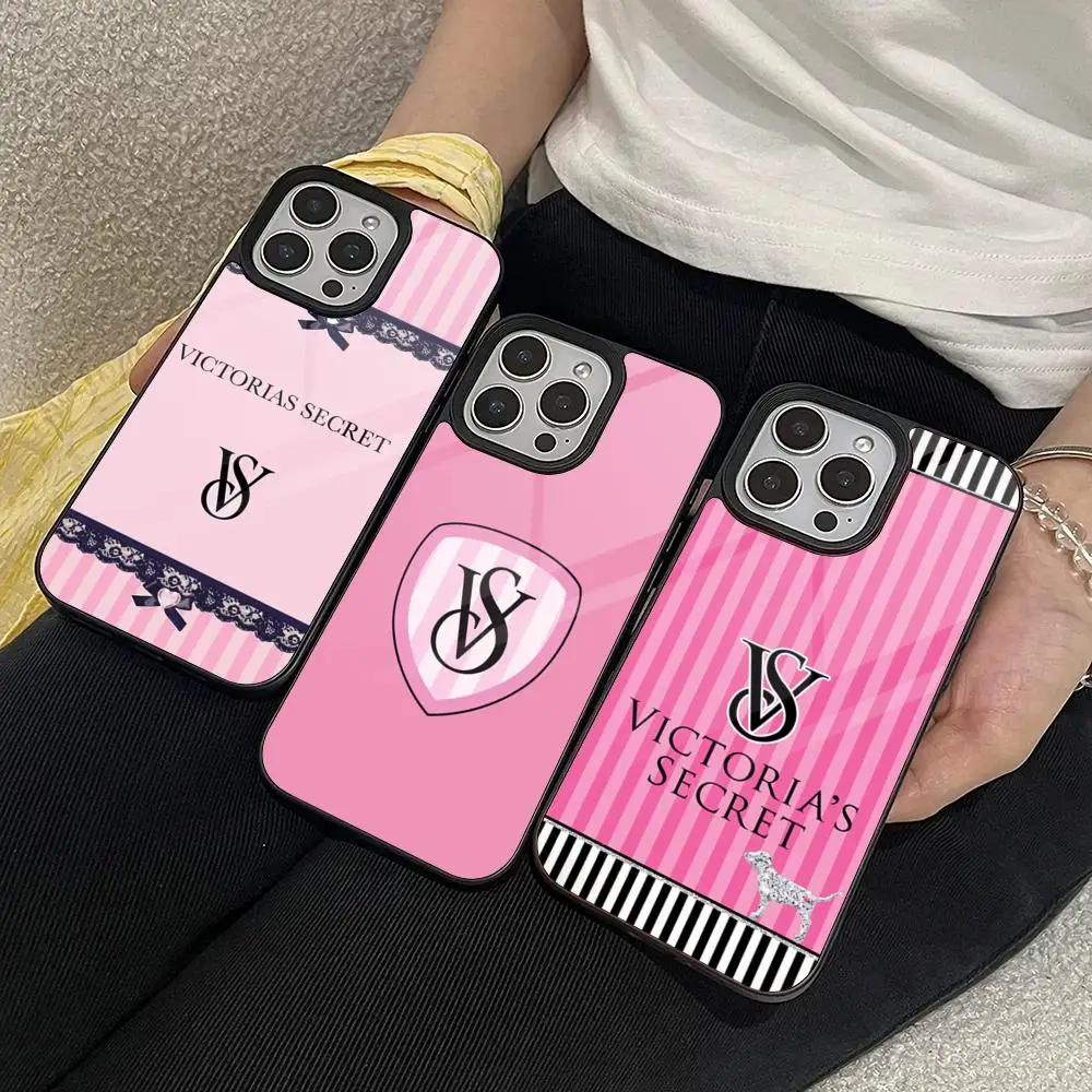 Victoria's Pink Secret Handyhülle für iPhone 17 16 15 14 Air 13 12 11 Pro Max Mini Plus – PC+TPU Schutzhülle
