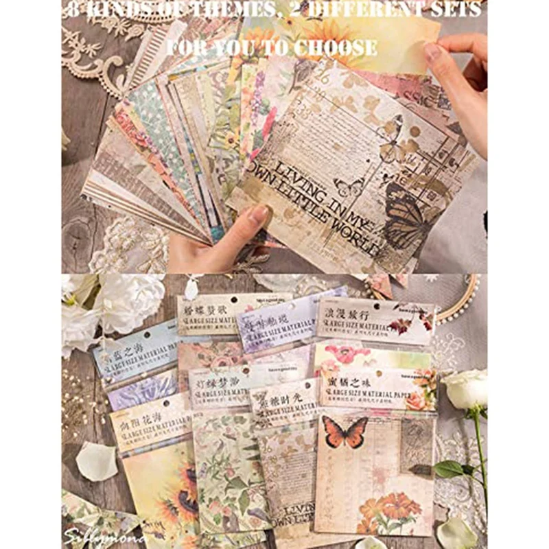 120 sztuk papieru Deco do scrapbookingu, materiały do dziennika śmieci w stylu Vintage o wymiarach 5,5x5,5 cala