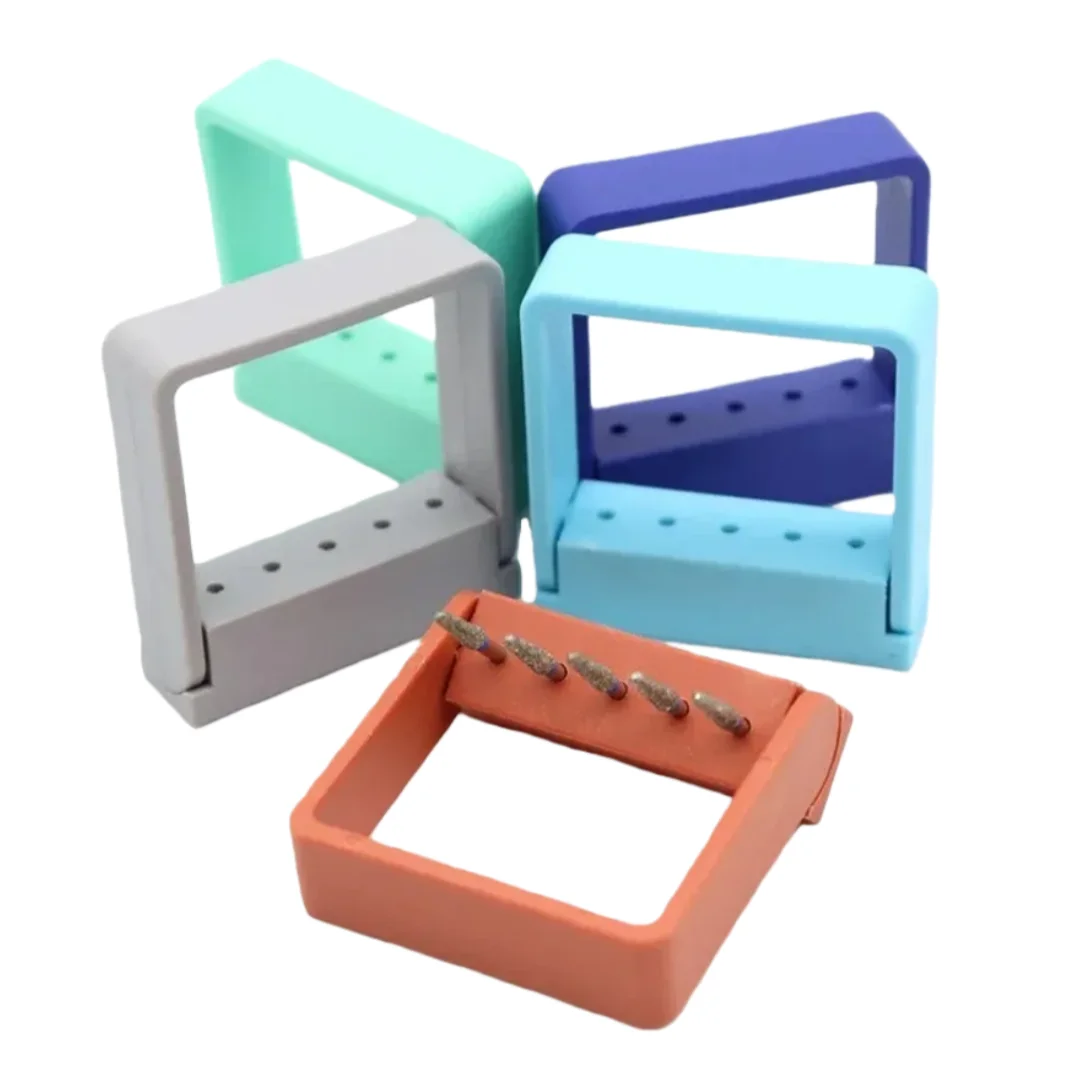 

1pc Dental 5-hole Bur Holder 135-degree Sterilizable Plastic Disinfection Rack Bur Holder Dentist Tools Dental Bur Storage Case