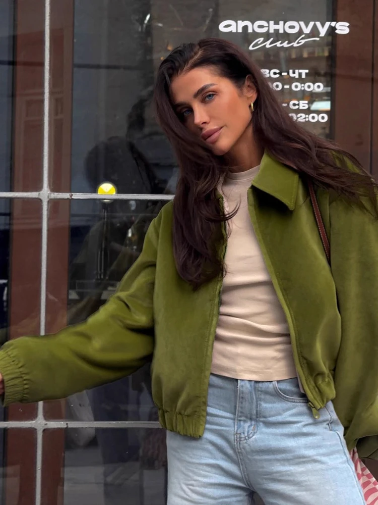 

Women's Jackets Coat Retro Velvet Lapel Jacket New Autumn 2025 Loose Casual Long Sleeves Commute Solid Outwear