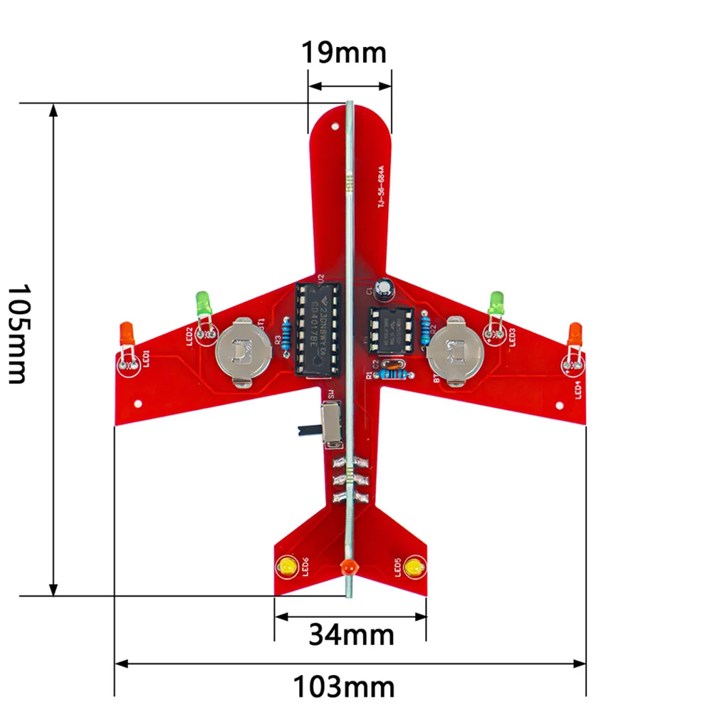 DIY Mini Airplane Learning Soldering Kit 3 Color LED Flashing Lights Airplane Soldering Project Kit for Student Practice