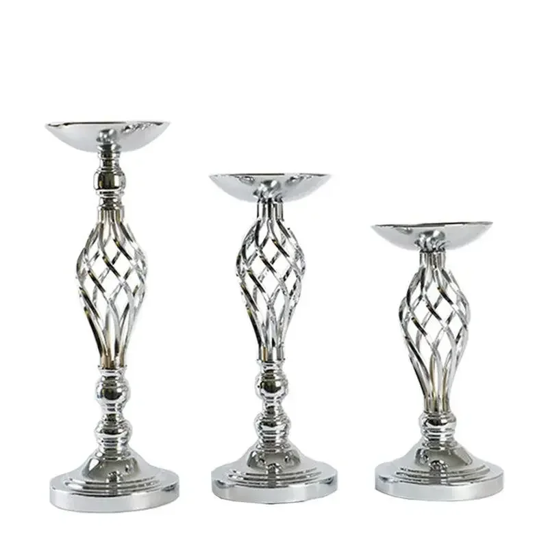 10 Stück Goldene Blumenvasen, Kerzenständer, Deko-Ständer für Hochzeiten, Partys, Events, Tischdekoration, Säulenkerzenhalter – Detail 7