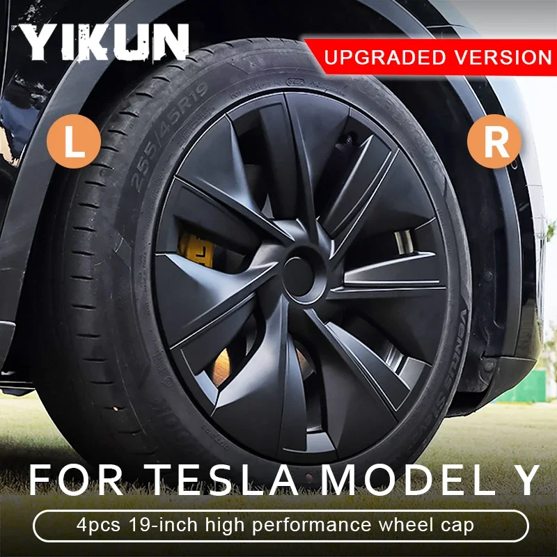 4PCS 19-Inch Hubcap for Tesla Model Y Wheel Cap Car Replacement Hubcap Automobile Wheel Cover Full Rim Cap Kit 2021 2018-2023