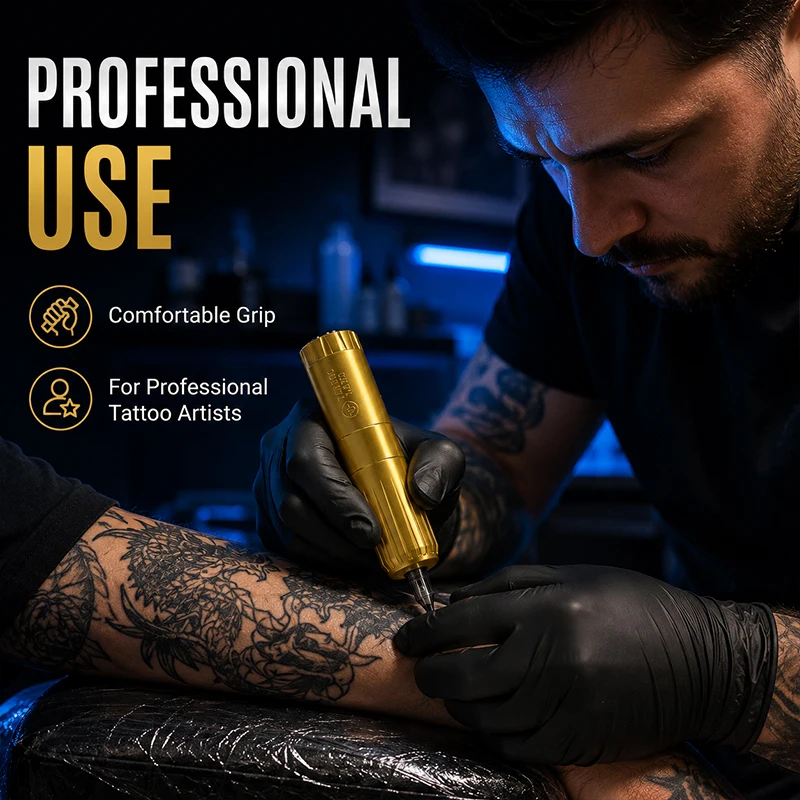Wireless Tattoo Machine Pen Professional Rotary Tattoo Gun Cordless Tattoo Pen Stable Power Motor for Lining Shading Coloring Ta