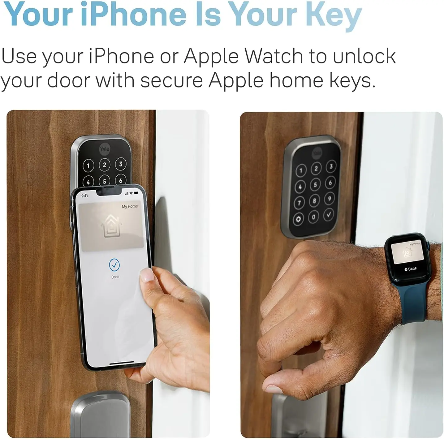Yale Assure Lock 2 Plus Apple Home Keys Deadbolt (الحنفية للفتح)، قفل باب دخول ذكي خالٍ من المفاتيح البرونزية المطلي بالزيت
