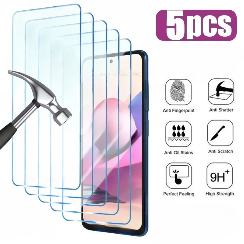 5Pcs HD Screen Protector For Redmi Note 13 12 11 10 9 8 7 Pro Plus 5G 8T 9S 10S 11S Tempered Glass For Redmi 13C 12 10 9 Glass