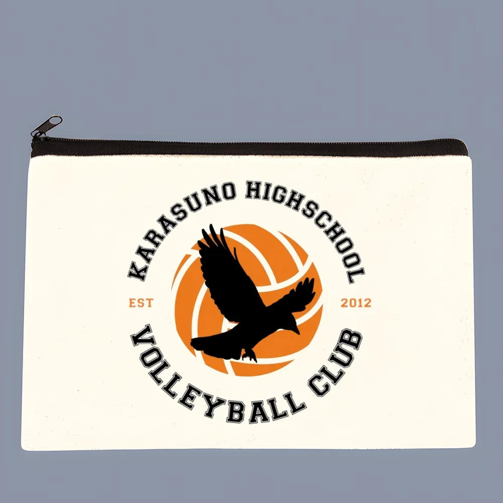 

Anime Oya Oya Oya Haikyuu Manga Shoyo Kuroo Bokuto Volleyball Canvas Bag Pure White Zipper Bag Coin Clutch Bag