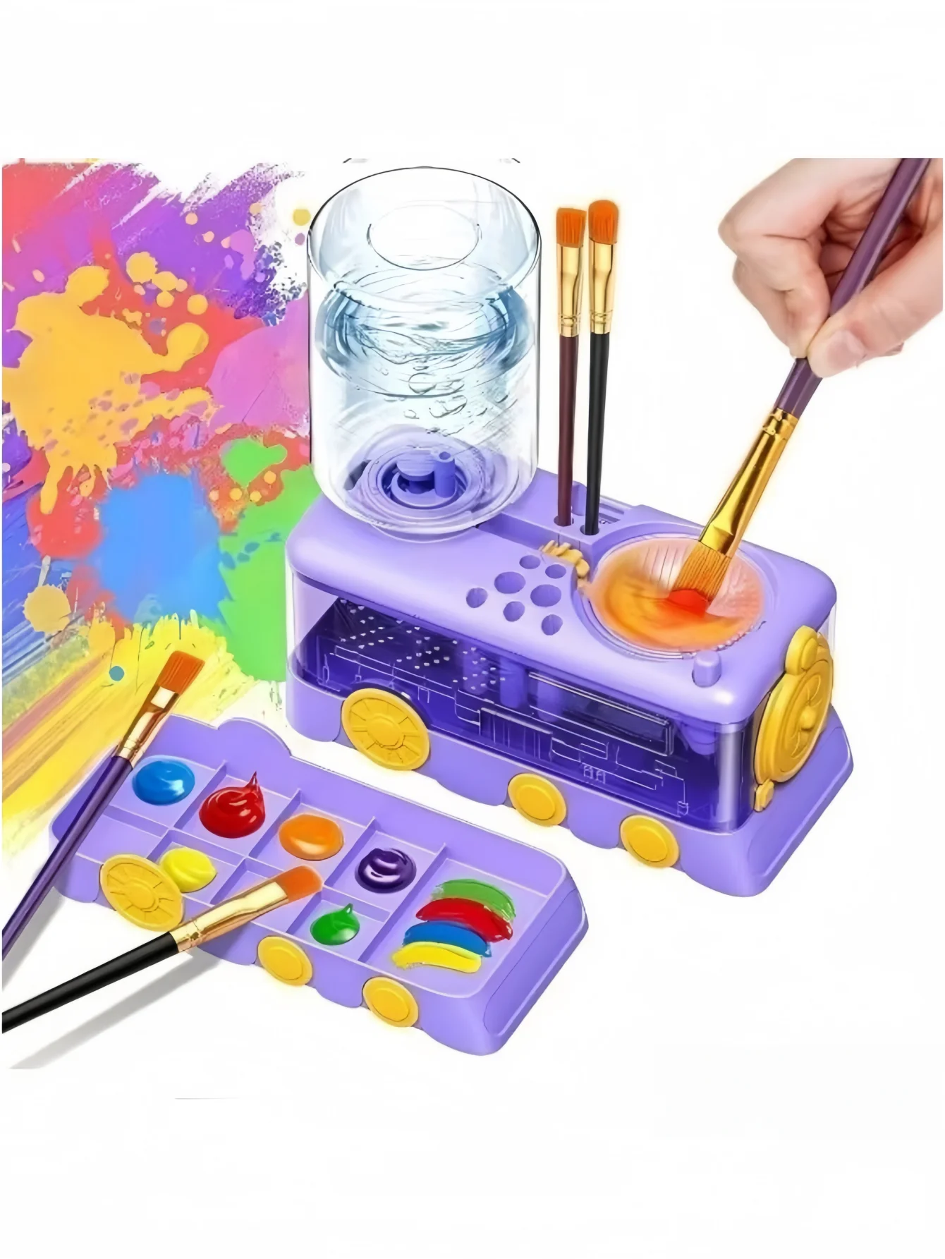 Upgraded Water Circulation Brush Cleaner, Art Painting Tool, Pigment Rinsing Cup & Brush Washing Bucket