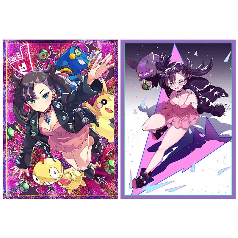 

Новые 60 шт. универсальные защитные чехлы для коллекционных карт Marnie PTCG, DTCG, OPCG, 66x91 мм, с аниме-дизайном