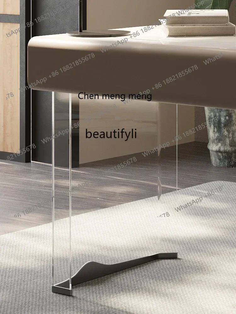 xzItalian Minimalista Acrilico Suspension Desk Moderno e Minimalista Boss Desk Luce di Lusso Home Studio Scrivania per Computer