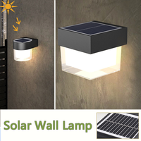 1Pc  LED Wall Lights Outdoor Solar Lamp  Solar Powered Sunlight Street Light Garden Courtyard Waterproof Wall Light