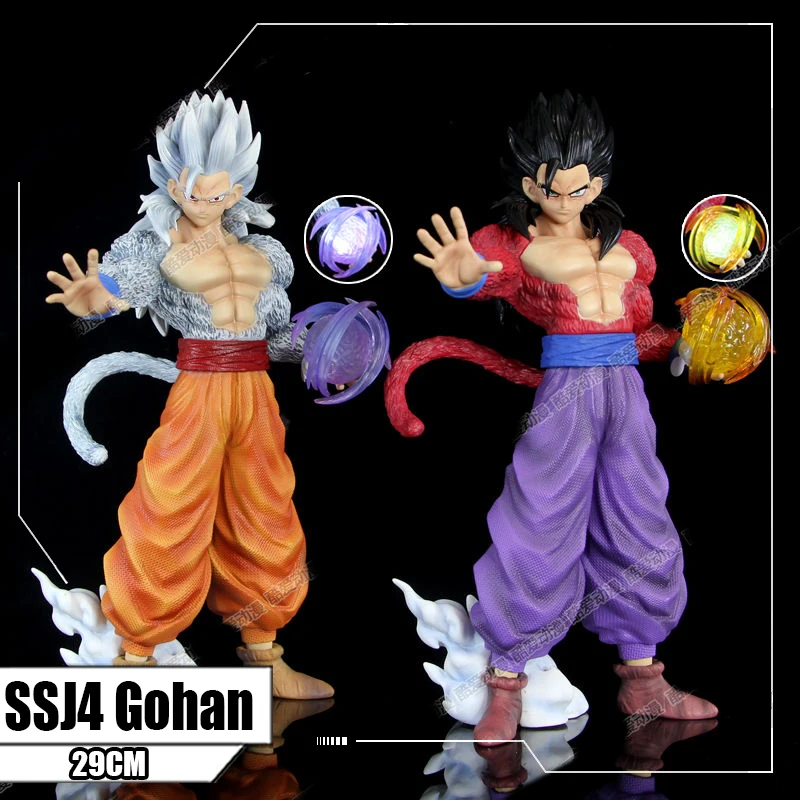 

В наличии 29 см Драконий жемчуг GT Gohan SSJ4 Статуэтка супер сайян 4 сон гохань GK Статуэтка из ПВХ Коллекционная модель игрушки для детей Подарки